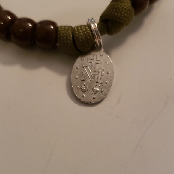 NEW! Rosary Bracelet HANDMADE Brown on Olive - Picture 9 of 9